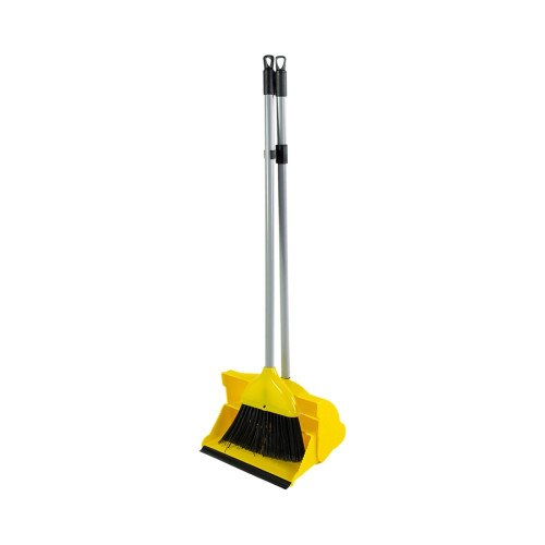 Abbey Long Handled Dustpan & Brush - Yellow - Unit
