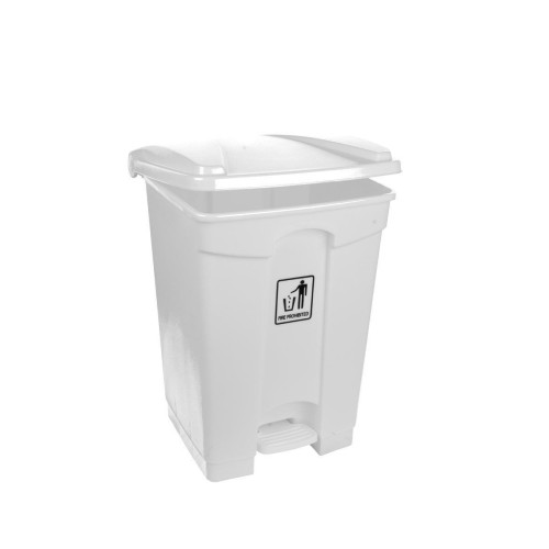 45L White Pedal Bin