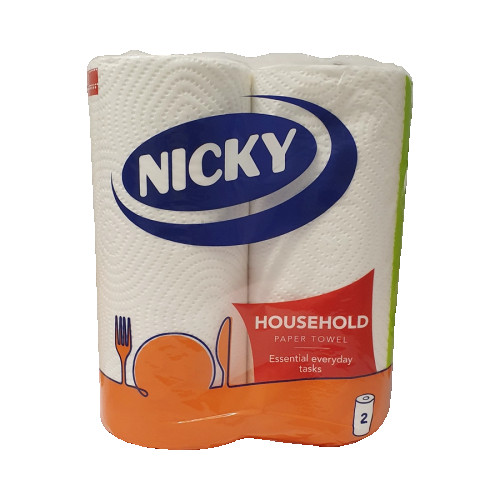 Nicky Kitchen Roll - White - 2 Pack - Case of 10