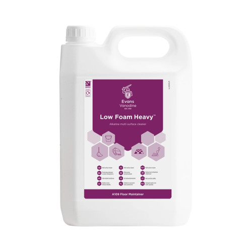 Evans Vanodine Low Foam Heavy Multi Surface Cleaner - 5L - Case of 2