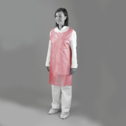 Shield Aprons on a Roll - Medium Duty - 69 x 107cm - Red - Roll of 200 - Case of 5