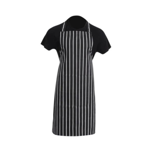 White Bib Apron - Stripe Black