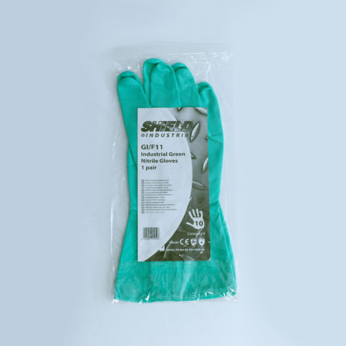 Polyco Shield Chemical Resistant Nitrile Gloves - Large - Green - Pack of 12 - Unit