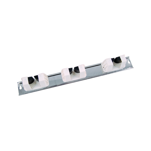 White 3 Hangers Wall Tidy For Mops and Brushes 