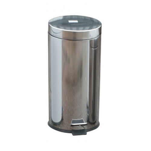 30L Stainless Steel Mirror Shine Pedal Bin 