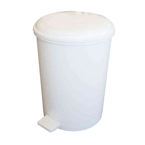 12L White Pedal Bin 