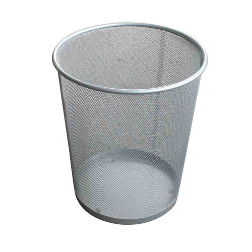 Silver Waste Basket Bin 