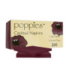 Poppies 2ply 25cm Cocktail Napkin - Bordeaux